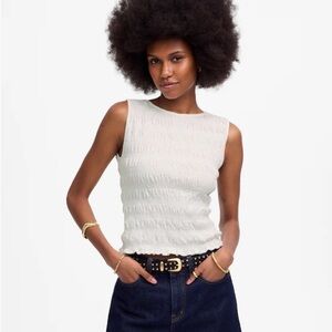 Madewell Smocked Boatneck Tank